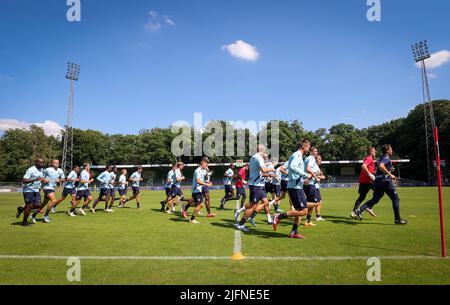 Wageningen, pays-Bas, 04 juillet 2022, les joueurs du Club photographiés lors d'un camp d'entraînement de l'équipe belge de première ligue Club Brugge KV, à Wageningen, pays-Bas, avant la saison 2022-2023, le lundi 04 juillet 2022. BELGA PHOTO VIRGINIE LEFOUR Banque D'Images