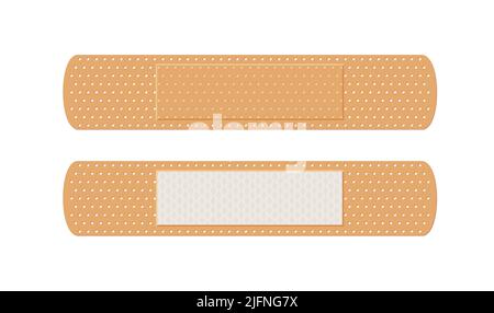 Plâtre médical. Pansements médicaux isolés sur fond blanc, plâtrier de plaie ou bande de bandage, adhésif vecteur objet de soins de santé ESP 10 Illustration de Vecteur
