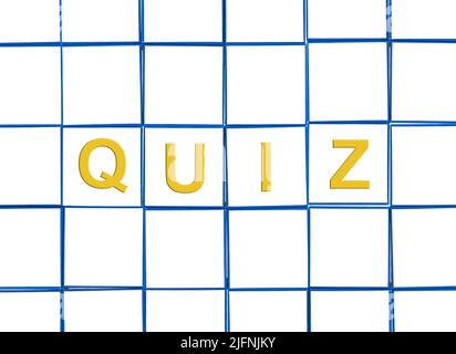 Mot du quiz sur fond abstrait à carreaux. Photo de haute qualité Banque D'Images