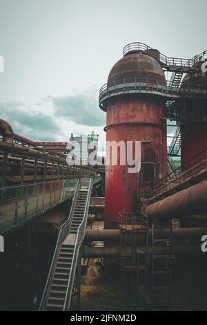 Poêle à eau chaude dans le monument industriel de Voelklinge Ironworks site du patrimoine mondial de l'UNESCO Banque D'Images