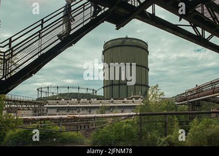 Vue détaillée du monument industriel de Voelklinge Ironworks, site classé au patrimoine mondial de l'UNESCO Banque D'Images