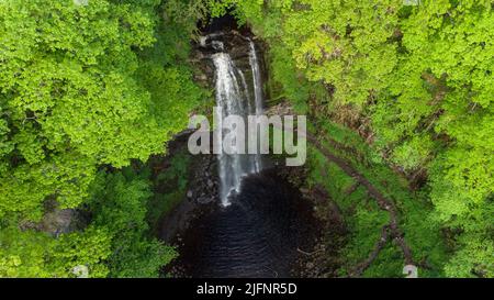Chute d'eau de Henrhyd Falls dans le parc national de Brecon Beacons, pays de Galles, Royaume-Uni Banque D'Images