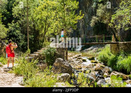 Célèbre sentier de la Sierra de cazorla, 'la cerrada de Elías'. Sierra de Cazorla, parc naturel de Segura et Las Villas, Jaen, Andalousie, Espagne, Europe Banque D'Images