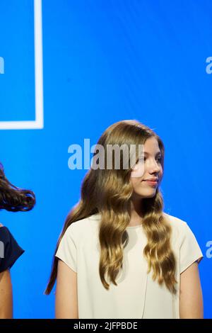 Cornella de Llobregat, Barcelone. Espagne. 20220704, la princesse Sofia assiste à la cérémonie de remise des prix de la princesse de Gérone au Musée de l'eau (Fondation Agbar) sur 4 juillet 2022 à Cornella de Llobregat, Barcelone, Espagne Banque D'Images