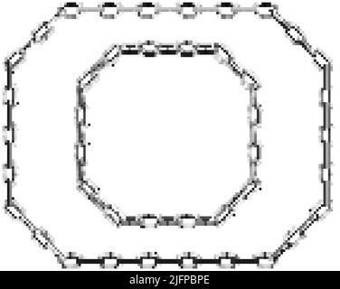 Cadre de chaîne en métal composition réaliste des chaînes en forme de polygone en argent illustration vectorielle Illustration de Vecteur