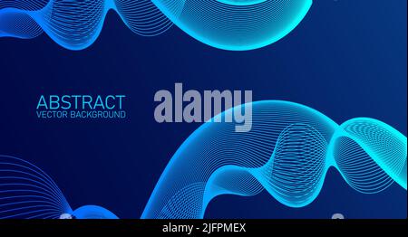 Lignes d'ondes vectorielles fluides dynamique coloré pour le concept de technologie, numérique, scientifique, musique.Arrière-plan vectoriel de lignes colorées abstraites.Colo élégant Illustration de Vecteur