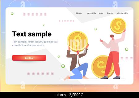 les hommes d'affaires qui font des dons d'argent pour les nouveaux gens d'affaires de projet qui détiennent des pièces en dollars crowdfunding concept de travail d'équipe Illustration de Vecteur