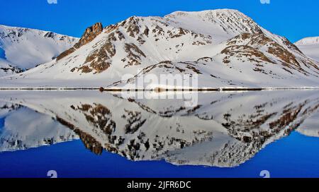 Terres arctiques, baie Holmiabukta, Raudefjord, terre Albert I, Arctique, Spitzbergen, Svalbard, Norvège, Europe Banque D'Images