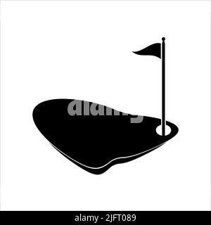 Illustration de l'icône drapeau de trou de golf Vector Art Illustration de Vecteur