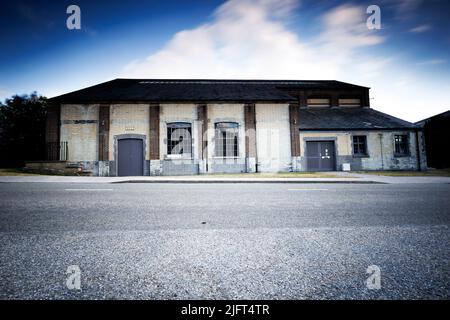 Bâtiment historique de la soufflerie R52 sur le site de l'ancien Royal Aircraft establishment (RAE) à Farnborough, Hampshire, Royaume-Uni Banque D'Images