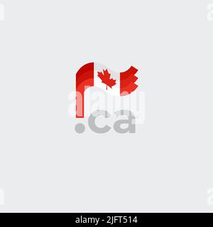 Icône drapeau du Canada. Dessin original et simple du drapeau canadien sur fond blanc, place pour le texte. Élément de conception, modèle d'affiche nationale, domaine CA Illustration de Vecteur