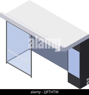 Smart City technologies composition isométrique avec vue de l'illustration moderne du vecteur d'abri d'arrêt d'autobus Illustration de Vecteur
