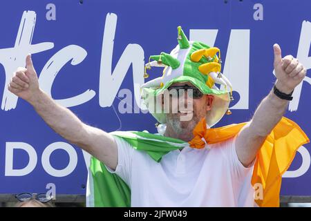 AMSTERDAM - l'Irlande soutient pendant le match entre l'Irlande et le Chili aux Championnats du monde de hockey au stade Wagener, sur 5 juillet 2022 à Amsterdam. ANP WILLEM VERNES Banque D'Images
