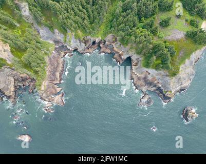 Le littoral pittoresque du nord de l'Oregon, non loin à l'ouest de Portland, est continuellement érodé par l'océan Pacifique. C'est une région incroyablement belle. Banque D'Images