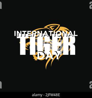 Lettre vectorielle de la Journée internationale du tigre avec tête abstraite Tiger. Illustration vectorielle EPS.8 EPS.10 Illustration de Vecteur