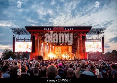 Oslo, Norvège. 25th, juin 2022. Le groupe américain de poids lourd Five Finger Death Punch joue un concert en direct pendant le festival de musique norvégien tons of Rock 2022 à Oslo. (Crédit photo: Gonzales photo - Terje Dokken). Banque D'Images