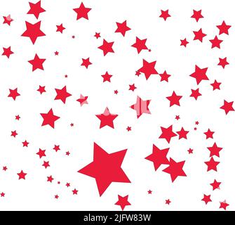 Des étoiles rouges sur un fond blanc pour la bannière ou l'affiche du jour de Noël, illustration d'art vectoriel Banque D'Images