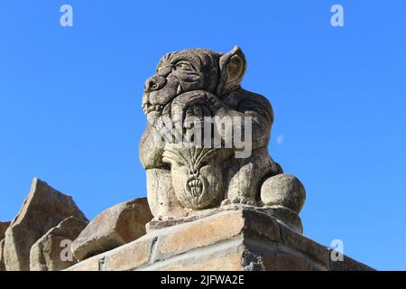 statue de gardien prise dans le sud du pays de galles Banque D'Images