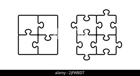 Jeu d'icônes de puzzle conception simple Illustration de Vecteur