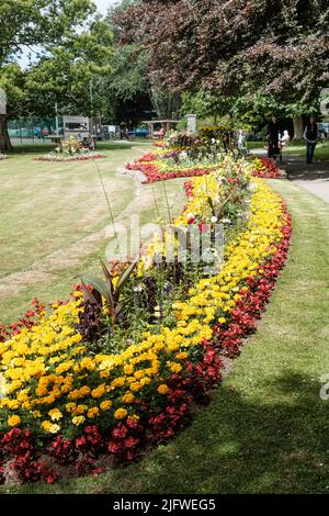 Vue sur le parc Boscawen, Malpas, Truro, Cornouailles Banque D'Images