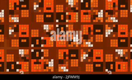 Motif en mosaïque coloré abstrait avec des figures en mouvement rythmique. Mouvement. Arrière-plan pixélisé avec mosaïques créant des formes et des formes Banque D'Images