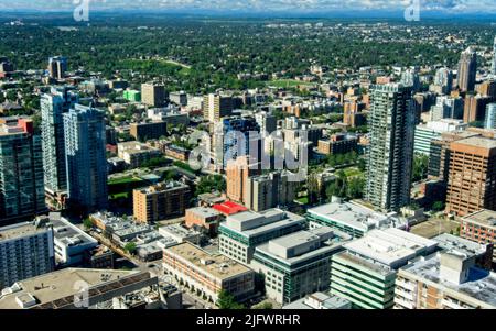 Calgary Tower, centre-ville de Calgary, Alberta Banque D'Images