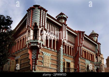 Casa Vicens (Antoni Gaudi, 1885), Barcelone, Catalogne, Espagne Banque D'Images