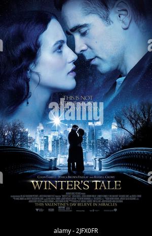 JESSICA BROWN FINDLAY, Colin Farrell, affiche de film WINTER'S TALE, 2014 Banque D'Images
