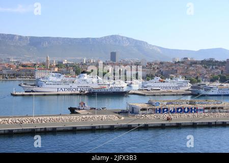 Scènes autour du port à Split, Croatie Banque D'Images