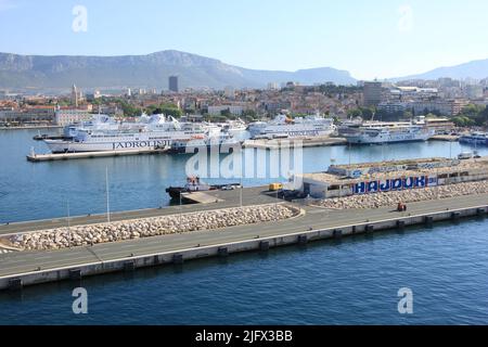 Scènes autour du port à Split, Croatie Banque D'Images