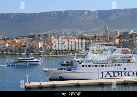 Scènes autour du port à Split, Croatie Banque D'Images