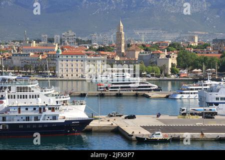 Scènes autour du port à Split, Croatie Banque D'Images