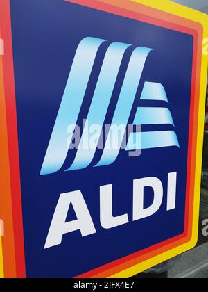 Logo supermarché Aldi Banque D'Images