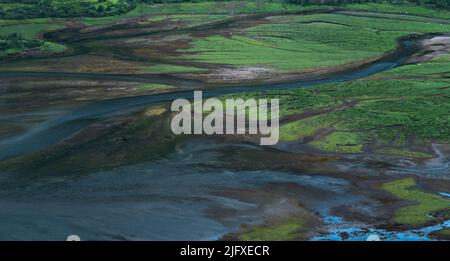 Les bancs de sable du Loch Duich d'en haut dans les Highlands écossais, en Écosse Banque D'Images