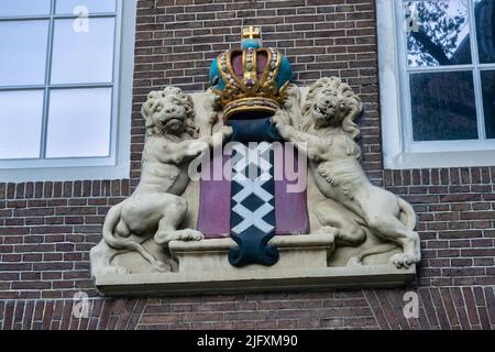 Amsterdam, pays-Bas - 22 juin 2022 : armoiries d'Amsterdam Banque D'Images