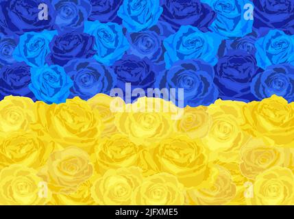 Illustration en couleurs du drapeau de l'Ukraine. Illustration de Vecteur
