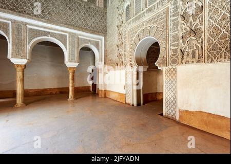 Maroc Marrakech. Madrasa Ben Youssef Banque D'Images