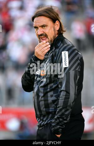 Test de match pour la saison 2022/2023, Rot-Weiss Essen - Bor. Mönchengladbach ; entraîneur Daniel Farke. Banque D'Images