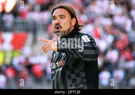 Test de match pour la saison 2022/2023, Rot-Weiss Essen - Bor. Mönchengladbach ; entraîneur Daniel Farke. Banque D'Images