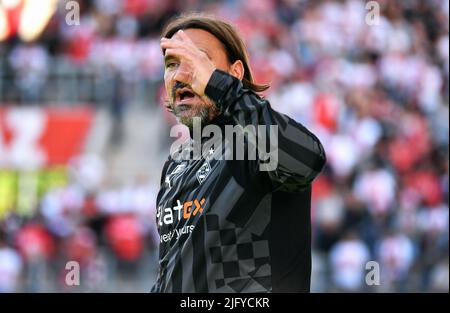 Test de match pour la saison 2022/2023, Rot-Weiss Essen - Bor. Mönchengladbach ; entraîneur Daniel Farke. Banque D'Images