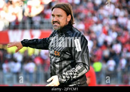 Test de match pour la saison 2022/2023, Rot-Weiss Essen - Bor. Mönchengladbach ; entraîneur Daniel Farke. Banque D'Images