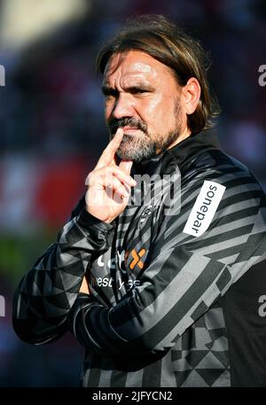 Test de match pour la saison 2022/2023, Rot-Weiss Essen - Bor. Mönchengladbach ; entraîneur Daniel Farke. Banque D'Images