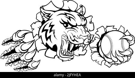 Joueur de Tennis Sports Tiger animal mascotte Illustration de Vecteur