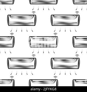 Schéma sans couture de l'icône du climatiseur, illustration du schéma d'illustration du climatiseur Illustration de Vecteur