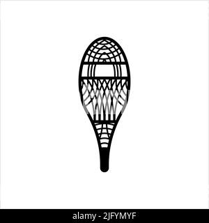 Icône des raquettes traditionnelles, illustration de l'art vectoriel des équipements de neige d'hiver Illustration de Vecteur