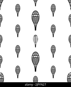 Motif classique sans couture Icon de Snowshoes, illustration de l'art vectoriel de l'équipement de neige d'hiver Illustration de Vecteur