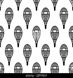 Motif classique sans couture Icon de Snowshoes, illustration de l'art vectoriel de l'équipement de neige d'hiver Illustration de Vecteur