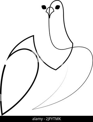 Motif oiseau ligne unique. Illustration vectorielle de style minimalisme dessinée à la main Illustration de Vecteur