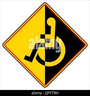 Conception de signalisation pour handicap, illustration vectorielle pour handicapés Illustration de Vecteur
