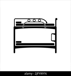 Icône de lit superposé, cadre de deux lits empilé au-dessus d'une autre illustration d'art vectoriel Illustration de Vecteur